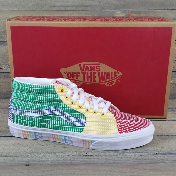 Vans SK8-MID Pride Multi/True White Shoes Sneakers - Picture 2 of 10